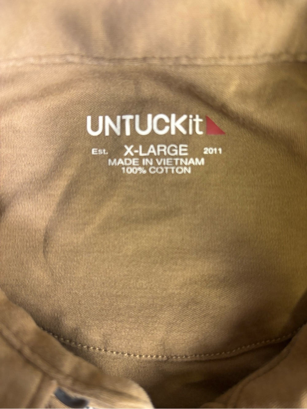 UNTUCKit Men’s Long Sleeve Polo Shirt - Khaki Color Size XL - Picture 2 of 7